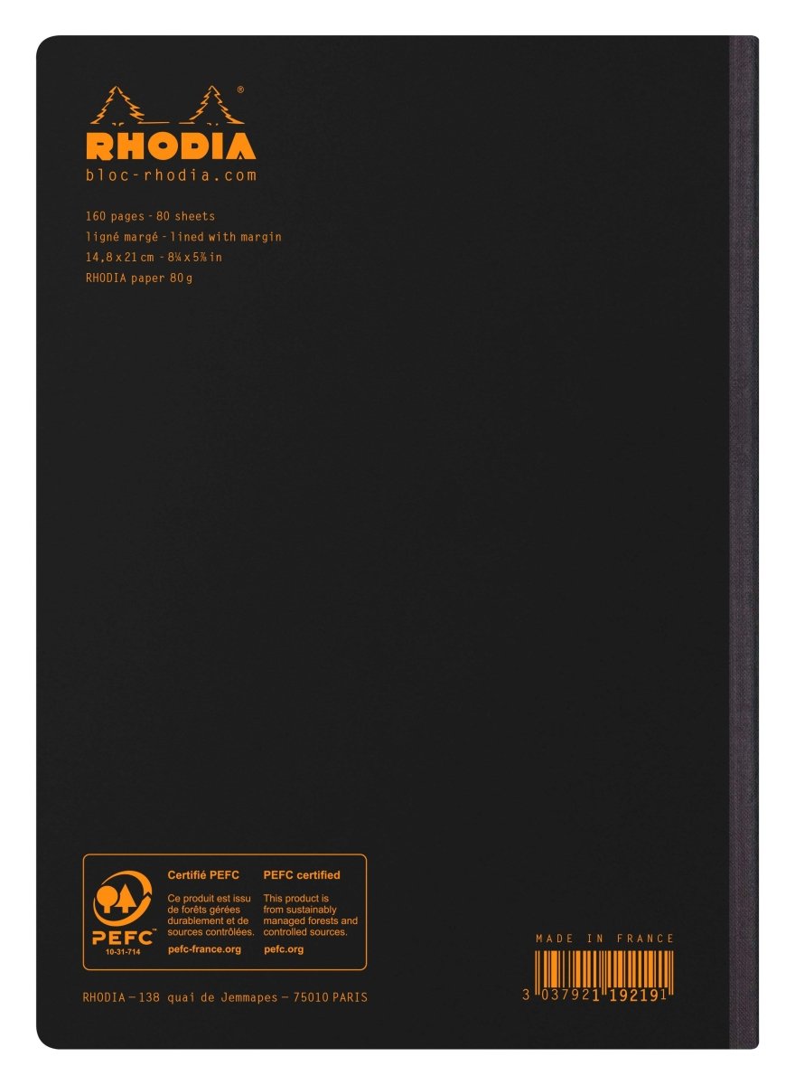 Rhodia Skrivhäfte - Composition book - A5 Svart - Linjerad - 2 - Rhodia - Tidformera