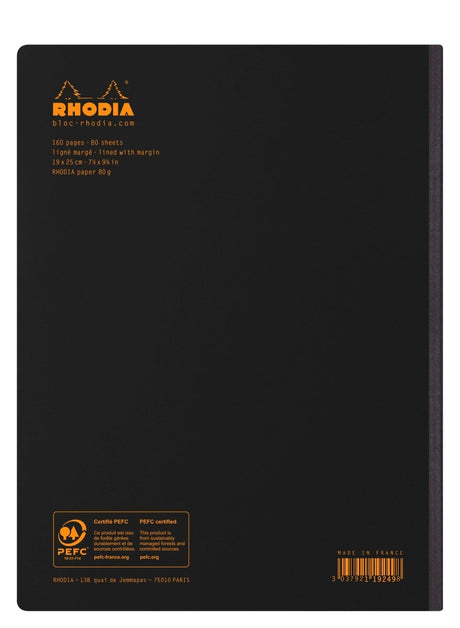 Rhodia Skrivhäfte - Composition book - B5 Svart - Linjerad - 2 - Rhodia - Tidformera