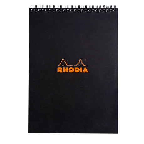 Rhodia Spiralblock A4+ Rutat Kortsida från Rhodia - Svart skrivblock - Tidformera