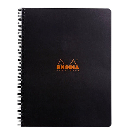 Rhodia Spiralblock A4+ Rutat Långsida från Rhodia - Svart skrivblock med spiralbindning på sidan - Tidformera