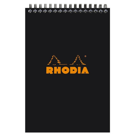 Rhodia Spiralblock A5+ Linjerat Kortsida från Rhodia - Svart skrivblock - Tidformera