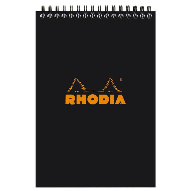 Rhodia Spiralblock A5+ Linjerat Kortsida från Rhodia - Svart skrivblock - Tidformera