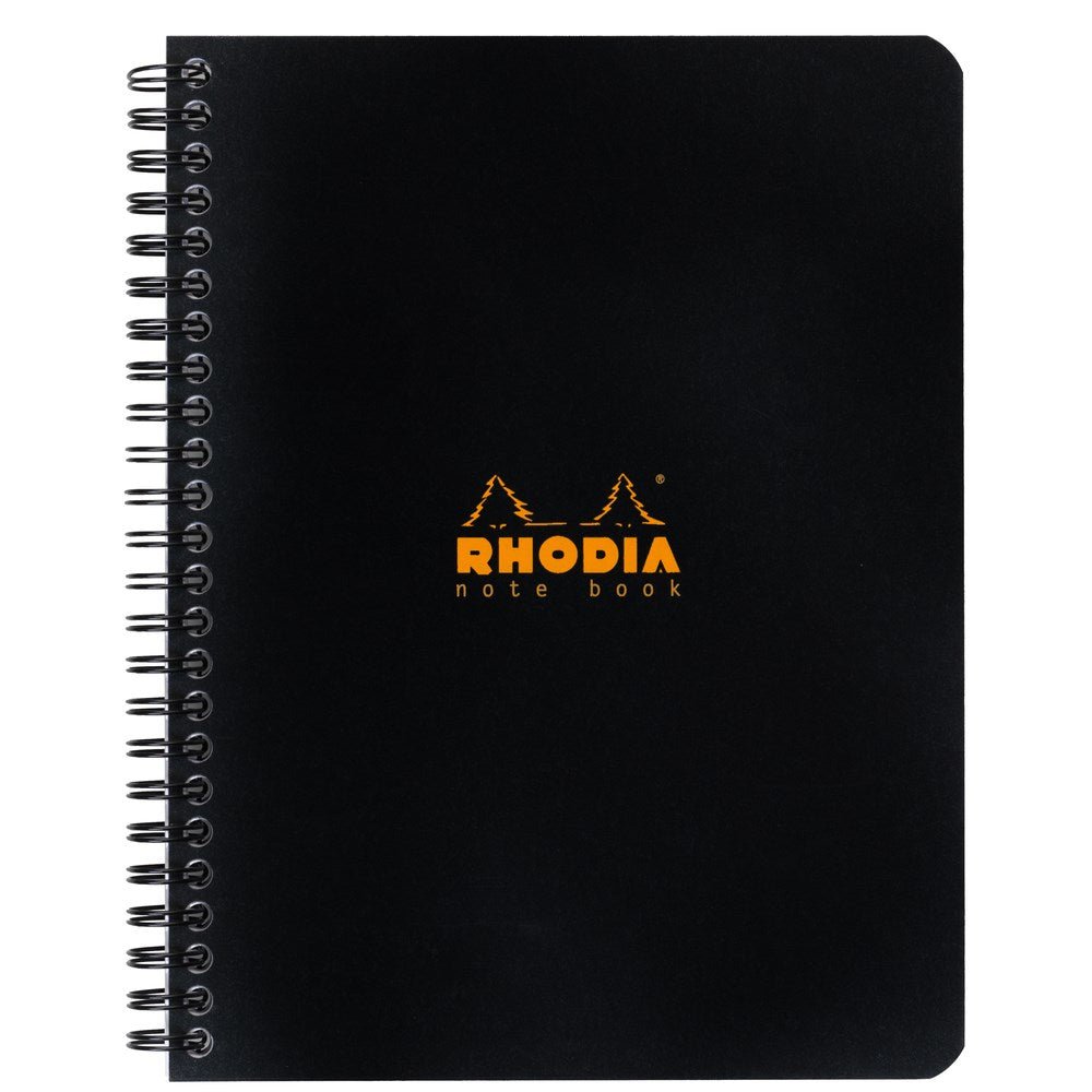 Rhodia Spiralblock A5+ Rutat Långsida Svart från Rhodia - Svart skrivblock - Tidformera