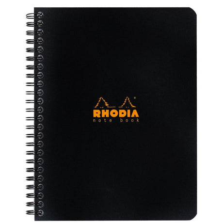 Rhodia Spiralblock A5+ Rutat Långsida Svart från Rhodia - Svart skrivblock i A5+ storlek med spiralbindning på sidan.- Tidformera