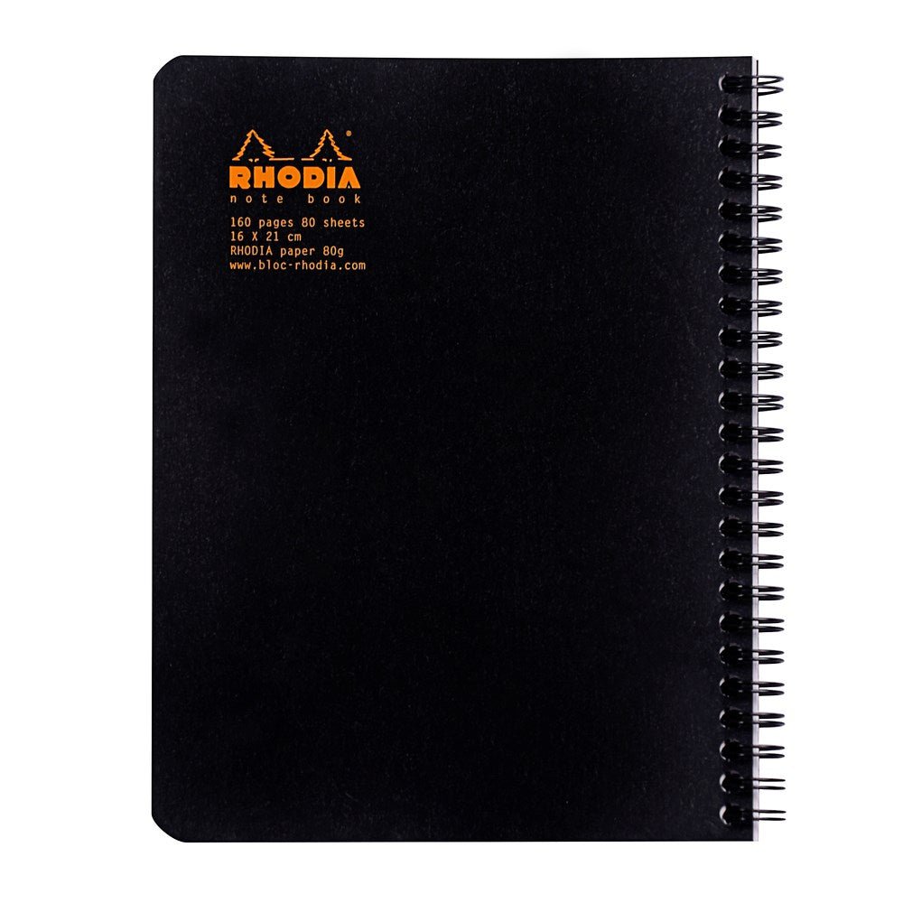 Rhodia Spiralblock A5+ Rutat Långsida Svart - 3 - Rhodia - Tidformera