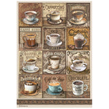 Rice Paper A4 - Coffee and Chocolate - 6 - pack - Stamperia - Tidformera