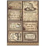 Rice Paper A4 - Coffee and Chocolate - 6 - pack - Stamperia - Tidformera