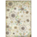 Rice Paper A4 - Daisy Art - Daisy Pattern - 1 - Stamperia - Tidformera