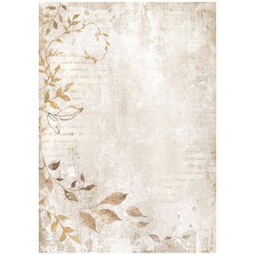 Rice Paper A4 - Dewdrops - Leaves - 1 - Stamperia - Tidformera