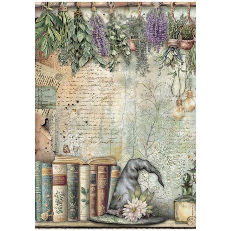 Rice Paper A4 - Herbarium Silvae - 6 - pack - 4 - Stamperia - Tidformera