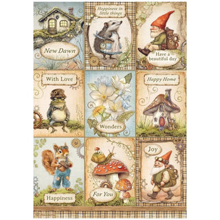 Rice Paper A4 - Hidden Grove - Cards - 1 - Stamperia - Tidformera