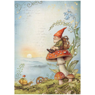 Rice Paper A4 - Hidden Grove - Gnome - 1 - Stamperia - Tidformera