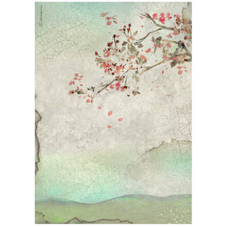 Rice Paper A4 - House of Roses - Branch - 1 - Stamperia - Tidformera