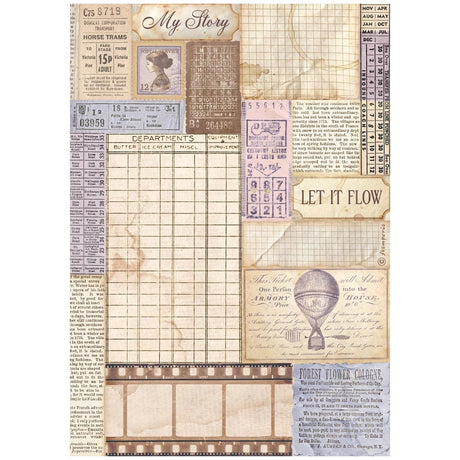 Rice Paper A4 - Quiet Days - 6 - pack - 2 - Stamperia - Tidformera