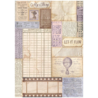 Rice Paper A4 - Quiet Days - Vintage Photography - 1 - Stamperia - Tidformera