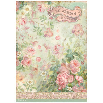 Rice Paper A4 - Rose Parfum Le jardin des parfums - 1 - Stamperia - Tidformera