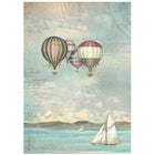 Rice Paper A4 Sea Land - Balloons - 1 - Stamperia - Tidformera