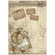 Rice Paper A4 Sea Land - Compass - 1 - Stamperia - Tidformera