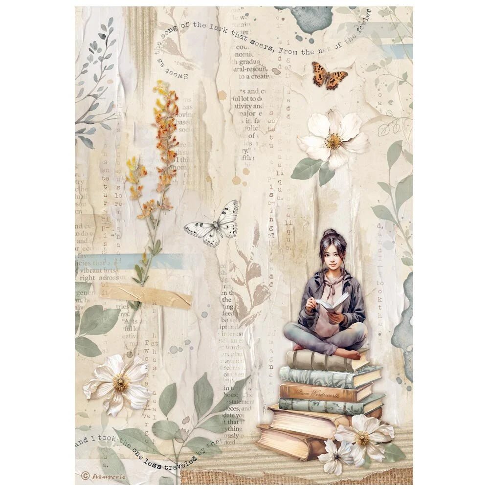 Rice Paper A4 - Secret Diary - Books - 1 - Stamperia - Tidformera