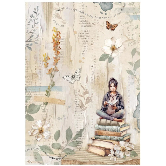 Rice Paper A4 - Secret Diary - Books - 1 - Stamperia - Tidformera