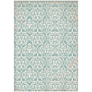 Rice Paper A4 - Venice City of Art - Turquoise tapestry - 1 - Stamperia - Tidformera