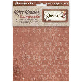 Rice Paper A6 - 8-pack - Backgrounds - Our Way - 1 - Stamperia - Tidformera