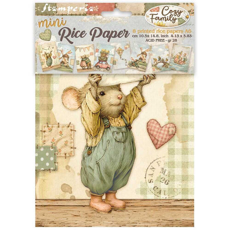 Rice Paper A6 - 8-pack - Cozy Family - 1 - Stamperia - Tidformera