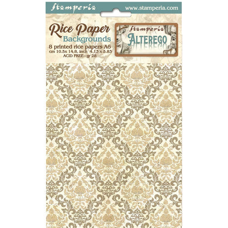 Rice Paper A6 - Alterego - 8 - pack - 1 - Stamperia - Tidformera