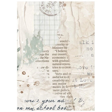 Rice Paper A6 - Backgrounds - 8 - pack - Secret Diary - 5 - Stamperia - Tidformera