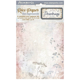 Rice Paper A6 - Dewdrop - 8 - pack - 1 - Stamperia - Tidformera