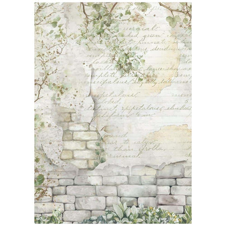 Rice Paper A6 - Herbarium Silvae - Backgrounds - 8 - pack - 7 - Stamperia - Tidformera