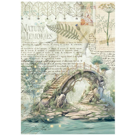 Rice Paper A6 - Herbarium Silvae - Mini - 8 - pack - 9 - Stamperia - Tidformera