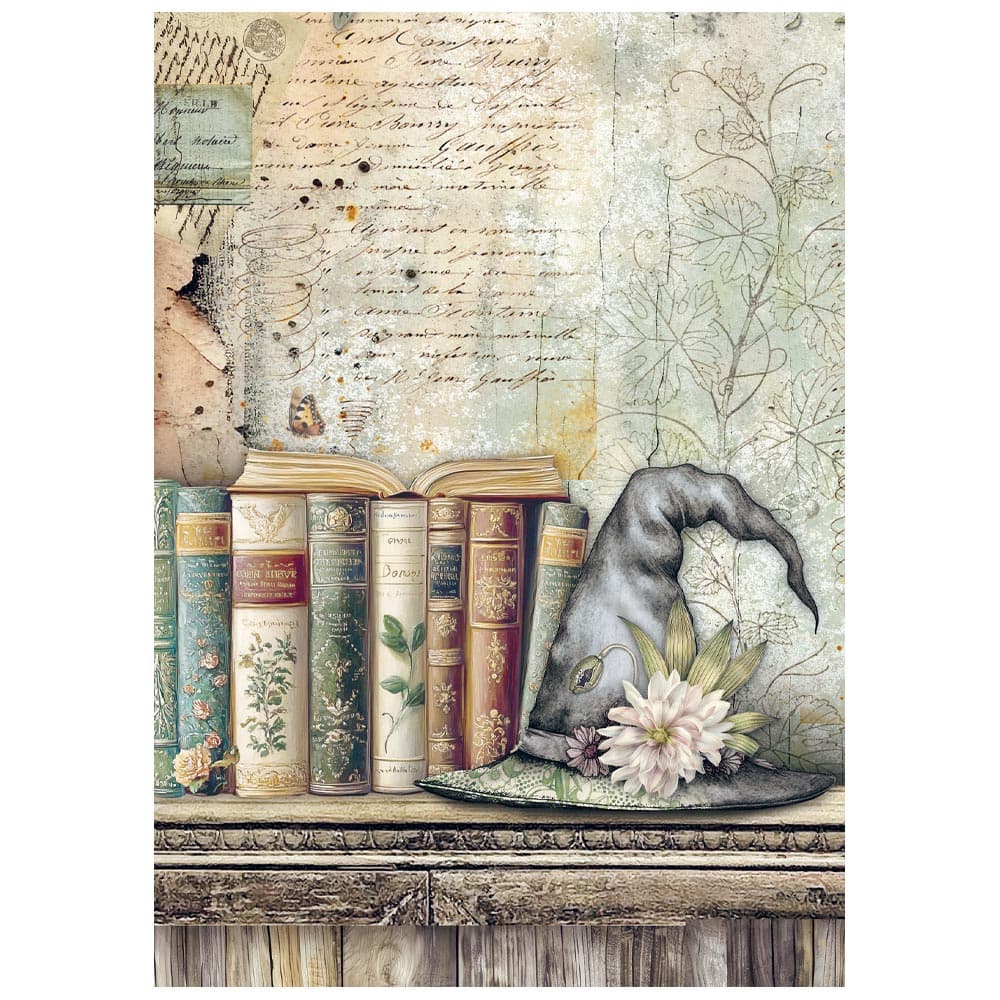 Rice Paper A6 - Herbarium Silvae - Mini - 8 - pack - 8 - Stamperia - Tidformera