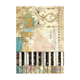 Rice Paper A6 - Music - 8 - pack - Stamperia - Tidformera