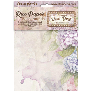 Rice Paper A6 - Quiet Days - Backgrounds - 8 - pack - 1 - Stamperia - Tidformera