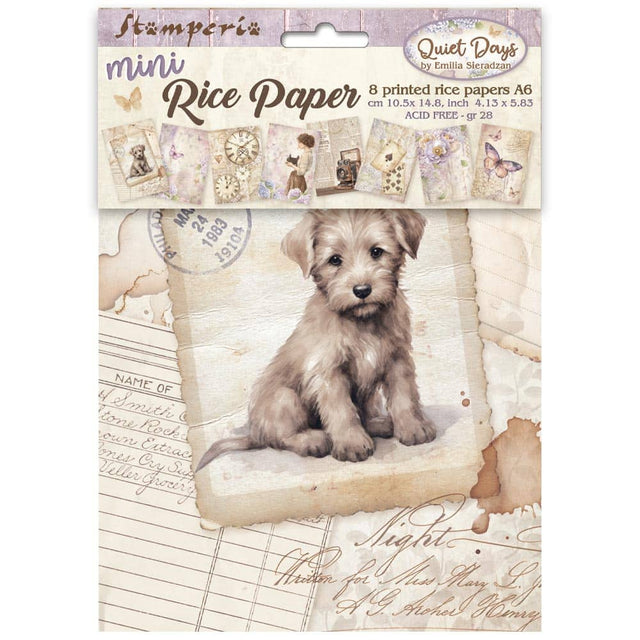 Rice Paper A6 - Quiet Days - Mini - 8 - pack - 1 - Stamperia - Tidformera