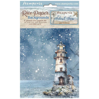 Förpackning Rice Paper A6 - Silent Sea - 8-pack från Stamperia - Tidformera