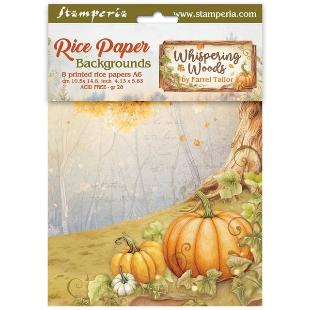 Rice Paper A6 - Whispering Woods - 8 - pack - 1 - Stamperia - Tidformera