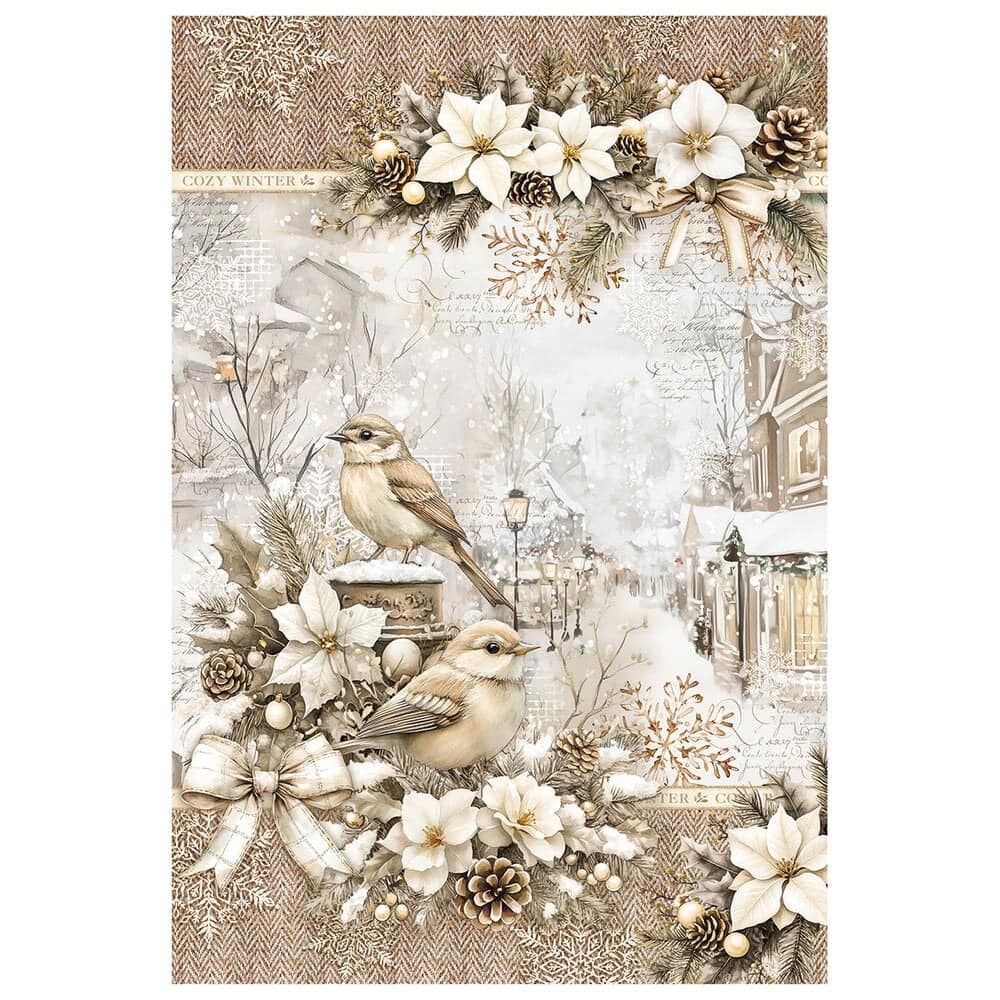 Rice Paper Art set - A4 - 4 - pack - Winter Season - 3 - Ciao Bella - Tidformera