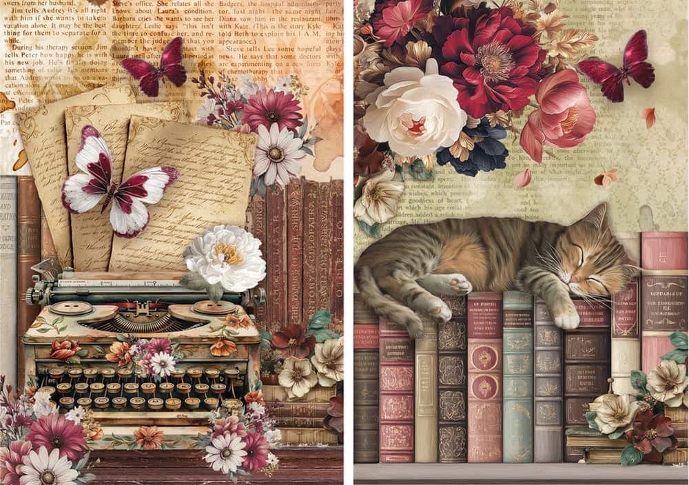 Rice Paper Art set - A5 - 8 - pack - Book Lovers - 3 - Ciao Bella - Tidformera