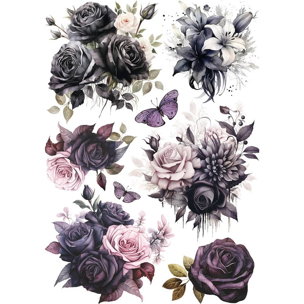 Rice Paper Art set - A5 - 8 - pack - Dark Academia - 9 - Ciao Bella - Tidformera