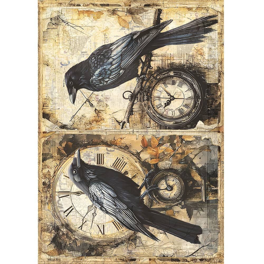 Rice Paper Art set - A5 - 8 - pack - Dark Academia - 3 - Ciao Bella - Tidformera