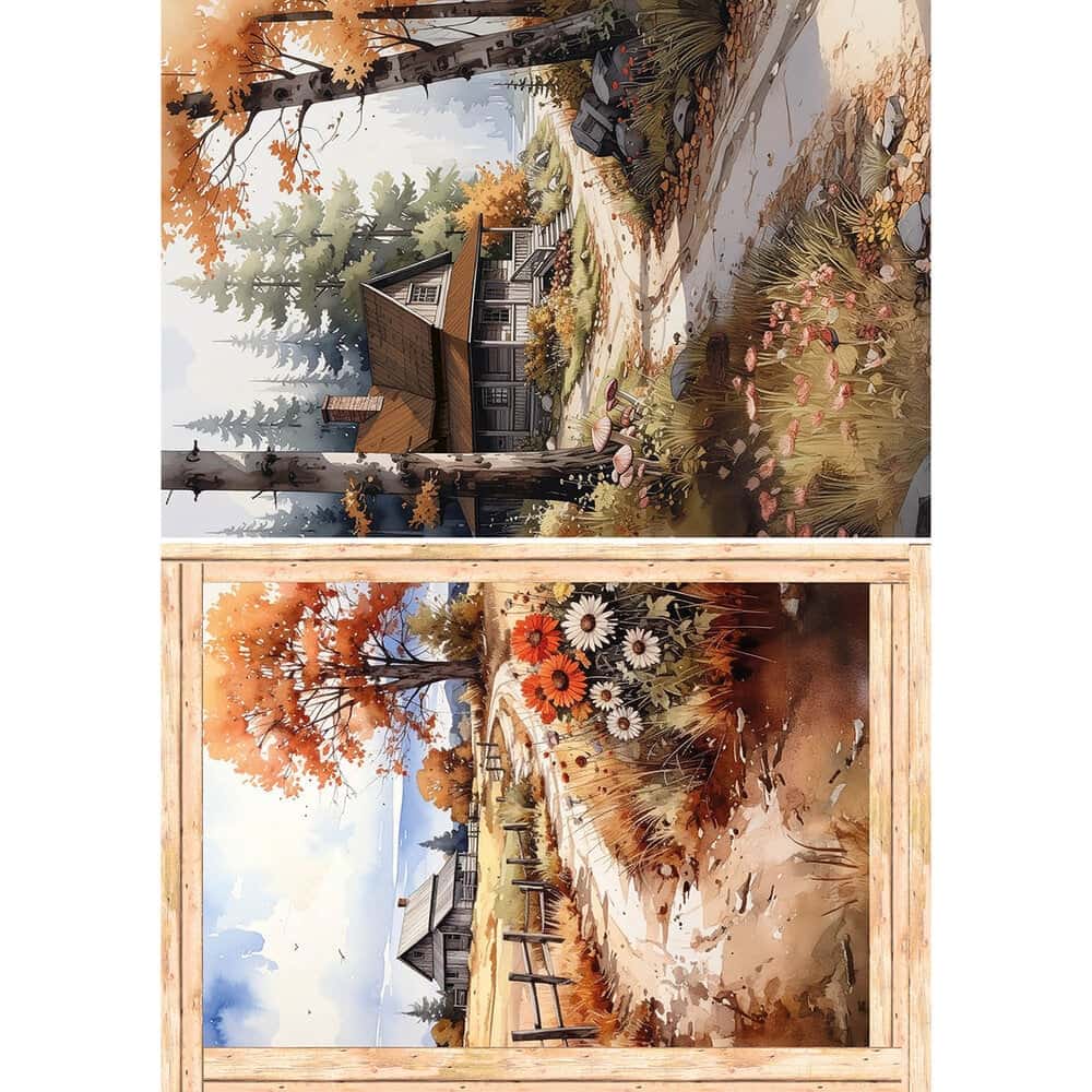Rice Paper Art set - A5 - 8 - pack - Hello fall - 2 - Ciao Bella - Tidformera