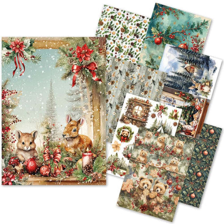 Rice Paper Art set - A5 - 8 - pack - Hot Cocoa & Holly - 1 - Ciao Bella - Tidformera