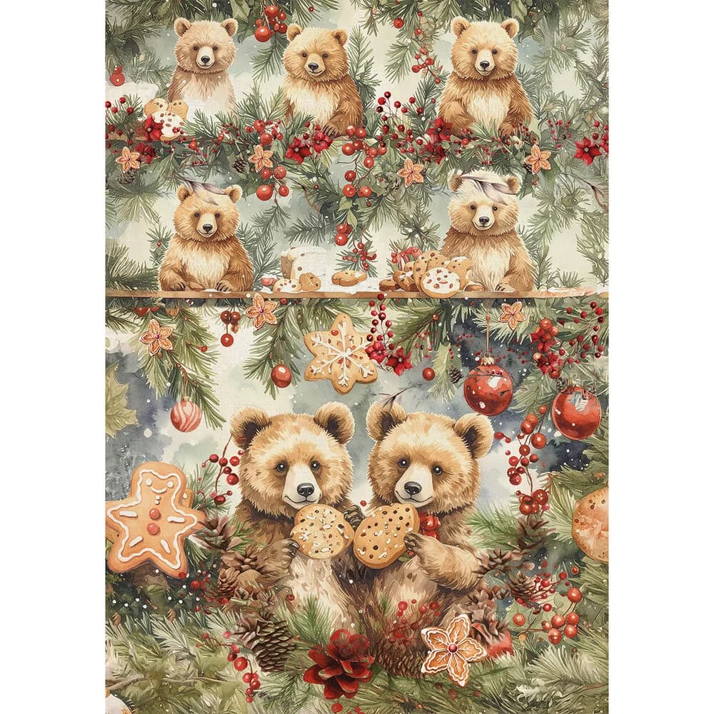 Rice Paper Art set - A5 - 8 - pack - Hot Cocoa & Holly - 4 - Ciao Bella - Tidformera