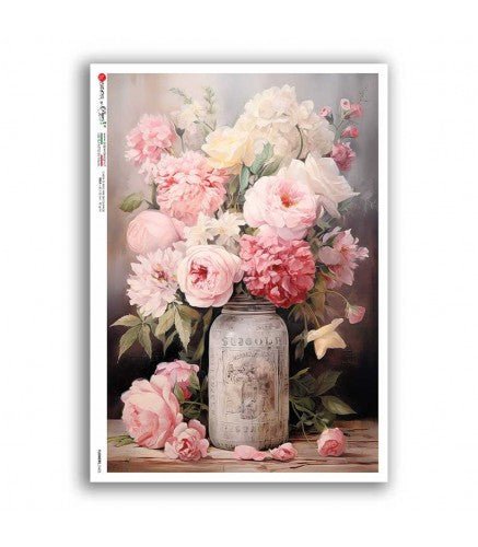 Rice Paper Decoupage - A5 - FLOWERS 0423 - 1 - Paper Designs - Tidformera