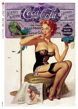 Rice Paper Decoupage - A5 - Pinup 0028 - 1 - Paper Designs - Tidformera