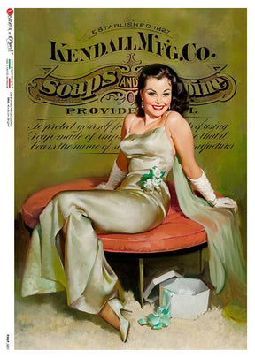 Rice Paper Decoupage - A5 - Pinup 0031 - 1 - Paper Designs - Tidformera