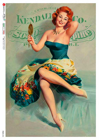 Rice Paper Decoupage - A5 - Pinup 0044 - 1 - Paper Designs - Tidformera