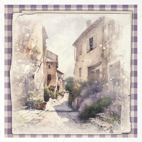 Rice paper Set - 15 x 15 - Lavender fields - 3 - ITD Collection - Tidformera